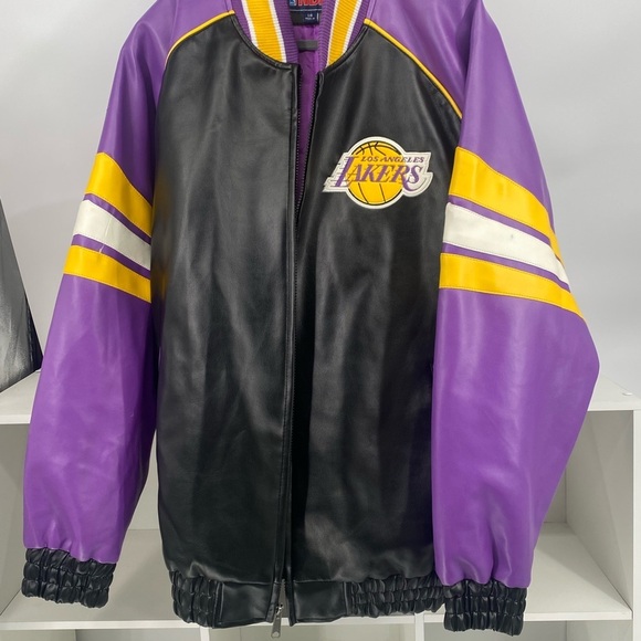 NBA Lakers Purple and Black Bomber Jacket - Picture 3 of 11
